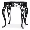 Wrought iron table / bedside table with black glass top. - Moinat - End tables, Bouillotte tables, Bedside tables, Pedestal tables